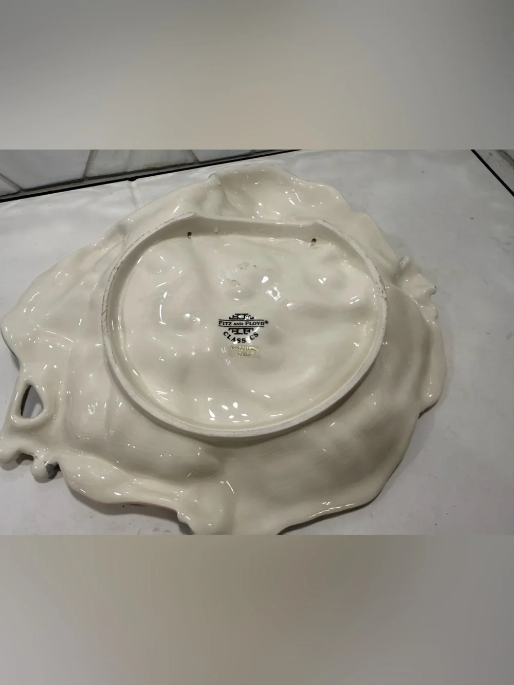 Fitz & Floyd Gregorian Santa Claus Vintage Lantern Plate Candy Bowl Serving Dish